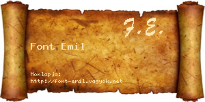 Font Emil névjegykártya